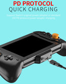 Controlador in-line negro para Nintendo Switch, diseño ergonómico, botones ABXY y joysticks. Ideal para gaming.