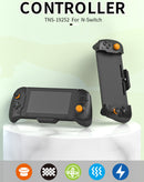 Controlador in-line negro para Nintendo Switch, diseño ergonómico, botones ABXY y joysticks. Ideal para gaming.