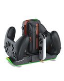 Soporte de carga Dobe para dos Joy-Con de Nintendo Switch, base negra y compacta con indicadores LED.