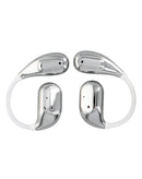 Auriculares True Wireless ELEVATE on-ear blancos, estuche inteligente SlowBack touchscreen, diseño ergonómico.
