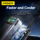 Power bank PISEN Bolt 240W 27000mAh negro, con pantalla digital y puertos USB-C y USB-A.