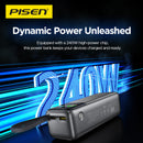 Power bank PISEN Bolt 240W 27000mAh negro, con pantalla digital y puertos USB-C y USB-A.