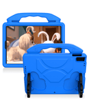 Protege tu iPad Mini con esta divertida funda infantil con soporte manual en color azul en Quetzaltenango.