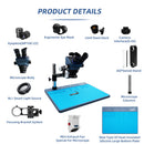Microscopio estereoscopio trinocular Kaisi TX-350S Plus 7X-50X ideal para laboratorios en Quetzaltenango.