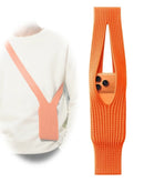 Protege tu teléfono con estilo con esta funda larga de tejido de punto stretch suave en color naranja en Xela Quetzaltenango.