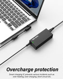Adaptador de corriente universal VEN-DENS VD-UC01 con puntas de carga intercambiables para laptop.