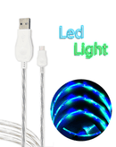 Encuentra en SlowBack Quetzaltenango el cable USB A-C de 3ft con LED brillante para carga rápida en colores azul y verde.