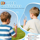 Walkie talkie de video azul para niños, marca SlowBack, con pantalla, ideal para comunicación y juego.