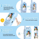 Walkie talkie de video azul para niños, marca SlowBack, con pantalla, ideal para comunicación y juego.