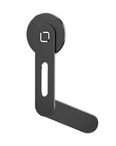 Soporte magnético de teléfono negro de aleación de aluminio, minimalista y robusto, para coche u oficina.