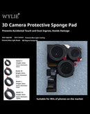 Pegatina protectora de esponja 3D Wylie para cámaras frontal y trasera, color negro, ideal para protección de lentes.
