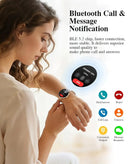 Smartwatch DaFit dorado para mujer con pantalla AMOLED de 1.04", elegante accesorio inteligente.