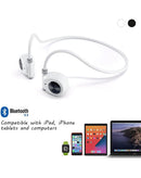 Audífonos Bluetooth inalámbricos blancos SlowBack X56A, resistentes al agua, con estuche de carga.