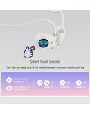 Audífonos Bluetooth inalámbricos blancos SlowBack X56A, resistentes al agua, con estuche de carga.