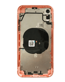 Marco trasero para iPhone XR en color coral, sin logo y con componentes preinstalados, disponible en Xela Quetzaltenango.