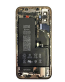 Tapa trasera con componentes pequeños preinstalados para iPhone XS en color dorado en Quetzaltenango.