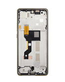 Pantalla OLED Moto G86/G86 Power 5G con marco, color negro, para reparación de celular.