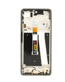 Pantalla LCD con marco color Pure Cashmere para Motorola Moto G Power 5G (XT2617), ideal para reparación.