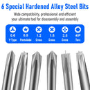 Set de destornilladores universal YYD 6 en 1 con puntas de precisión 0.6, 0.8, 1.2, 1.5, 2.5 y 4IP.