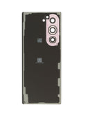 Tapa trasera rosa para Samsung Galaxy Z Fold 6 F956 con lente de cámara integrada, brillante y sin rayones.