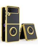 ¡Protege tu Galaxy Z Flip 4 con este case amarillo de PC trasero y TPU suave con soporte I-ring en Quetzaltenango!