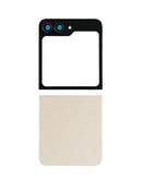 Tapa trasera para Samsung Galaxy Z Flip 5 en color CREMA, disponible en Xela Quetzaltenango.
