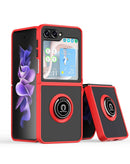 Protege tu Samsung Galaxy Z Flip 5 con estilo con esta funda hard PC y soft TPU con borde colorido y soporte I-ring en Xela.