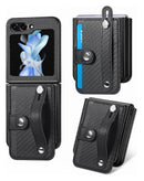 Protege tu Samsung Galaxy Z Flip 6 con estilo en Xela Quetzaltenango con esta funda cartera en color negro con ranura para tarjetas y correa de muñeca.